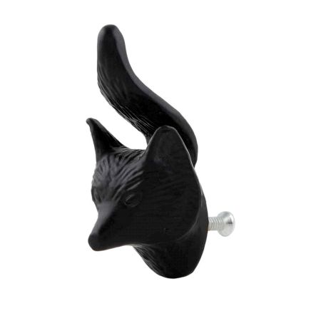 Black Fox Face Iron Cabinet Knobs
